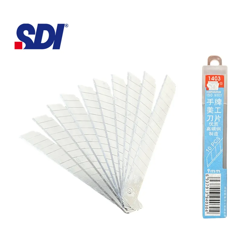 SDI 1403 Çelik Maket Bıçağı Falçata Ucu Yedeği 9mm 60 Derece Küçük 10'lu
