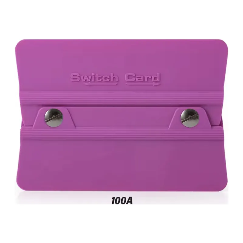 Switch Card Kare Ragle PPF/TPH Cam Filmi Çekme Uygulama Aparatı Teflonlu 100A Sertlik 10x6.9cm Mor