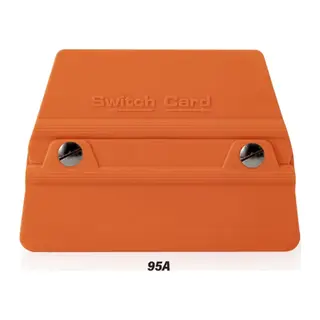 Switch Card Oval Kare Ragle PPF/TPH Cam Filmi Çekme Uygulama Aparatı Teflonlu 95A Sertlik 10x9cm Turuncu