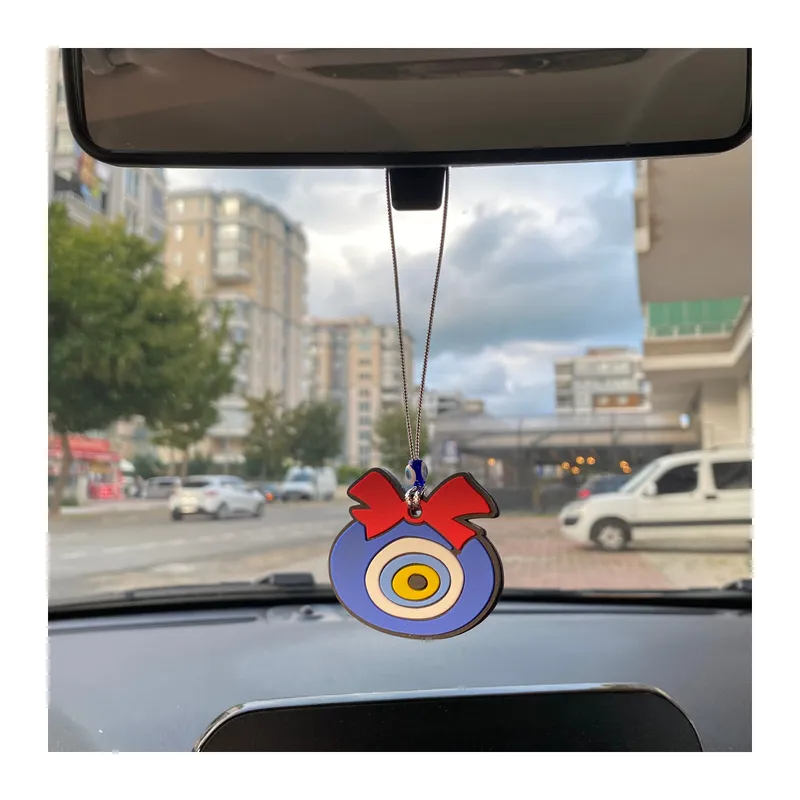 Nazar Boncuklu Silikon Dikiz Ayna Süsü