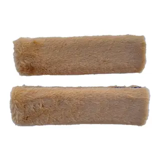 Peluş Seyahat Emniyet Kemer Pedi Kılıfı 2'li Kahverengi