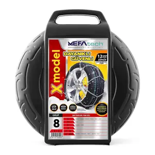 MefaTech X Model Oto Araba Anti Patinaj Takmatik Kar Zinciri 12mm No:8