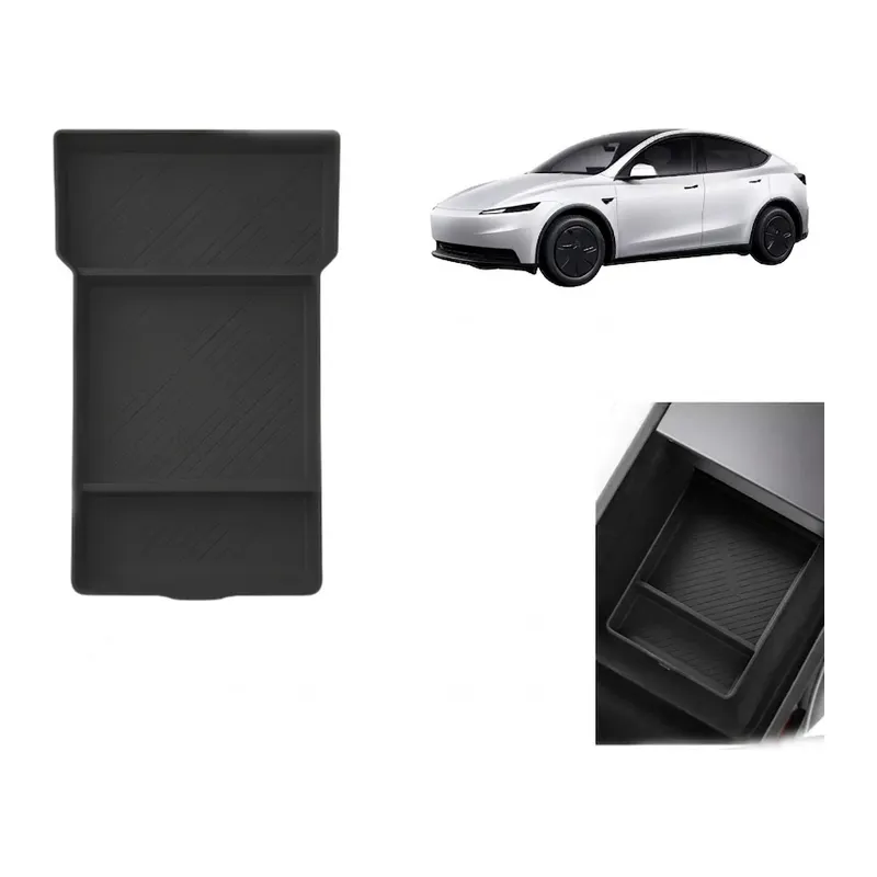 Tesla Model Y Juniper 2025+ Uyumlu Orta Konsol Düzenleyici Raf Saklama Kutusu Siyah