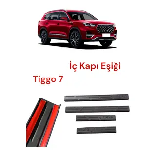 Chery Tiggo 7 Plasik Yapışkanlı Araba Kapı Eşiği 4'lü Siyah