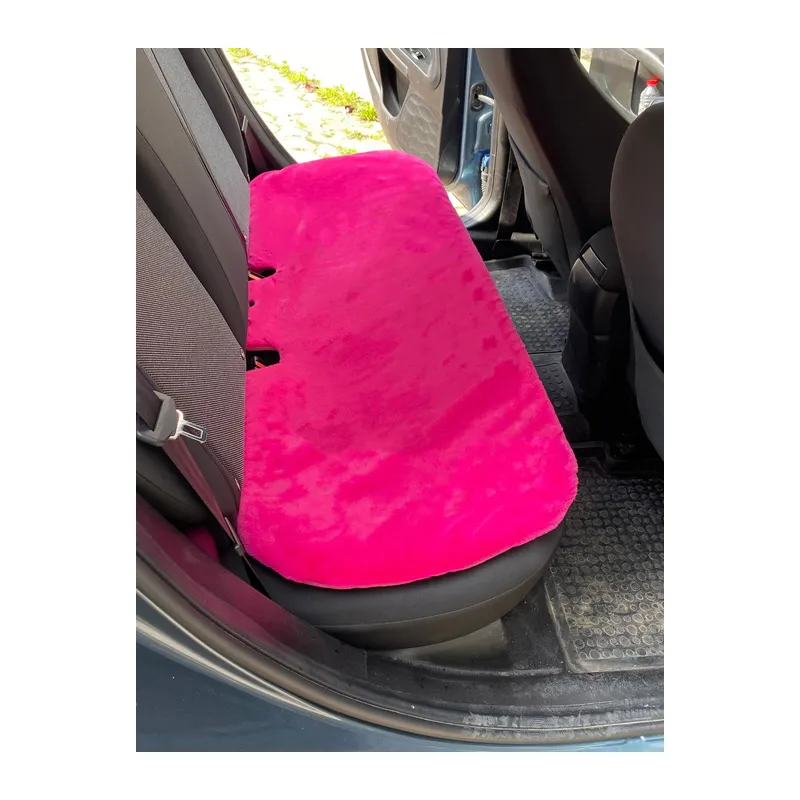 Yumuşak Tüylü Peluş Serme Oto Koltuk Koruyucu Minder Arka Fuşya Pembe