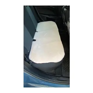 Yumuşak Tüylü Peluş Serme Oto Koltuk Koruyucu Minder Arka Bej