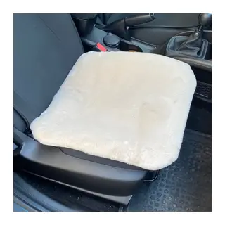 Yumuşak Tüylü Peluş Serme Oto Koltuk Koruyucu Minder Ön Tekli Bej
