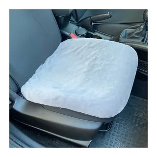Yumuşak Tüylü Peluş Serme Oto Koltuk Koruyucu Minder Ön Tekli Gri