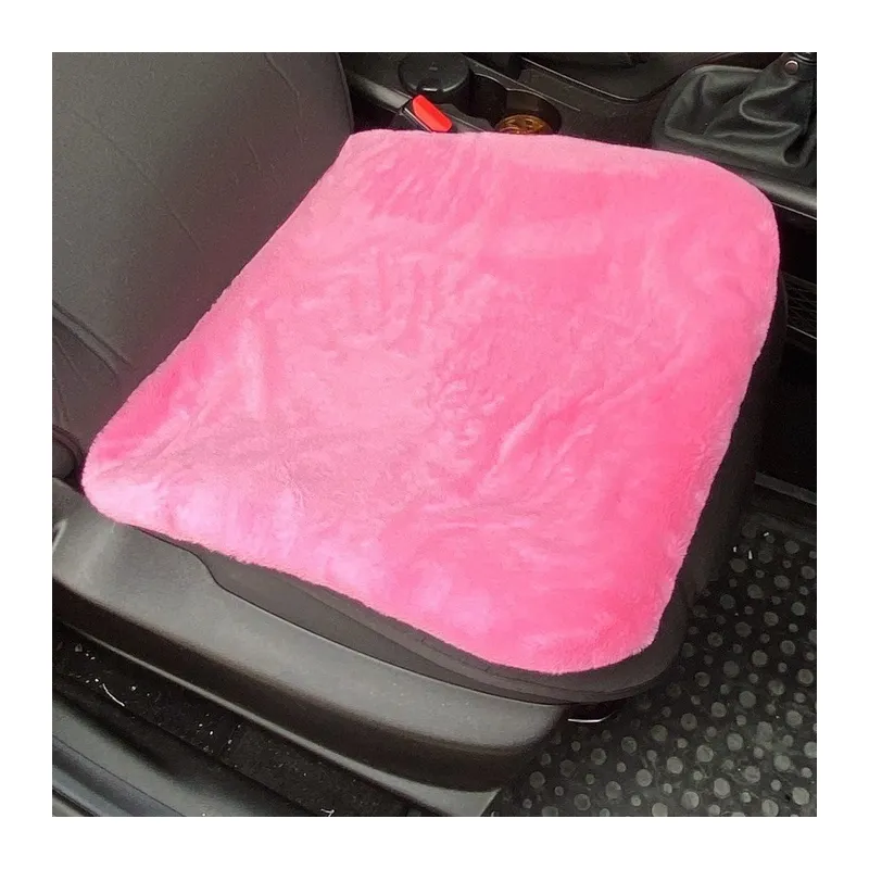 Yumuşak Tüylü Peluş Serme Oto Koltuk Koruyucu Minder Ön Tekli Şeker Pembe