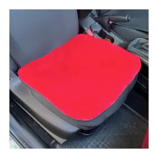 Yumuşak Tüylü Peluş Serme Oto Koltuk Koruyucu Minder Ön Tekli Kırmızı