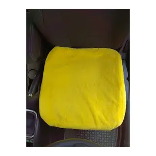 Yumuşak Tüylü Peluş Serme Oto Koltuk Koruyucu Minder Ön Tekli Sarı