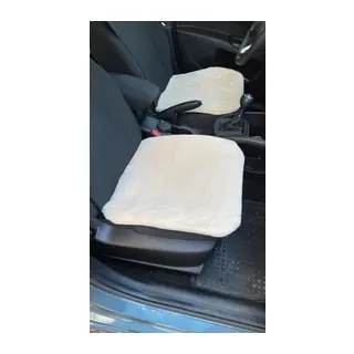 Yumuşak Tüylü Peluş Serme Oto Koltuk Koruyucu Minder Ön 2'li Bej