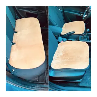 Yumuşak Tüylü Peluş Serme Oto Koltuk Koruyucu Minder Ön Arka Kahverengi