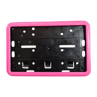 Çerçeveli Motor Plakalık Plaka Altlığı Pembe 17x26 cm