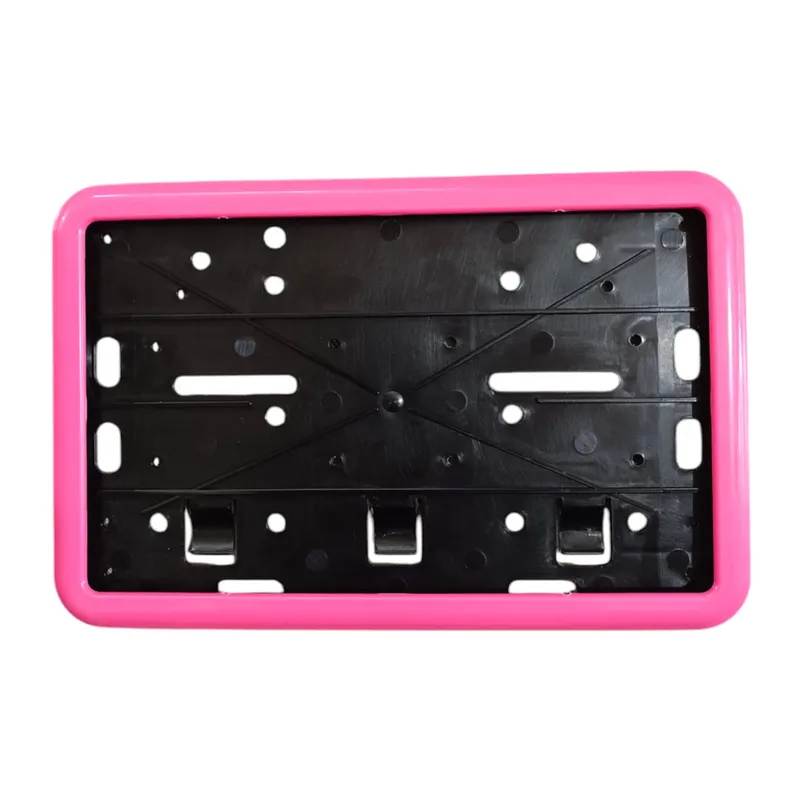Çerçeveli Motor Plakalık Plaka Altlığı Pembe 17x26 cm