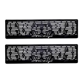 Türkiye Yazılı Plastik Plakalık Plaka Altlığı Çıtalı 2'li Beyaz