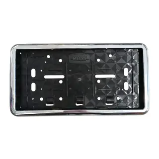 Çerçeveli Dikdörtgen Plakalık Plaka Altlığı Krom Nikelajlı 32X17cm 1 Adet
