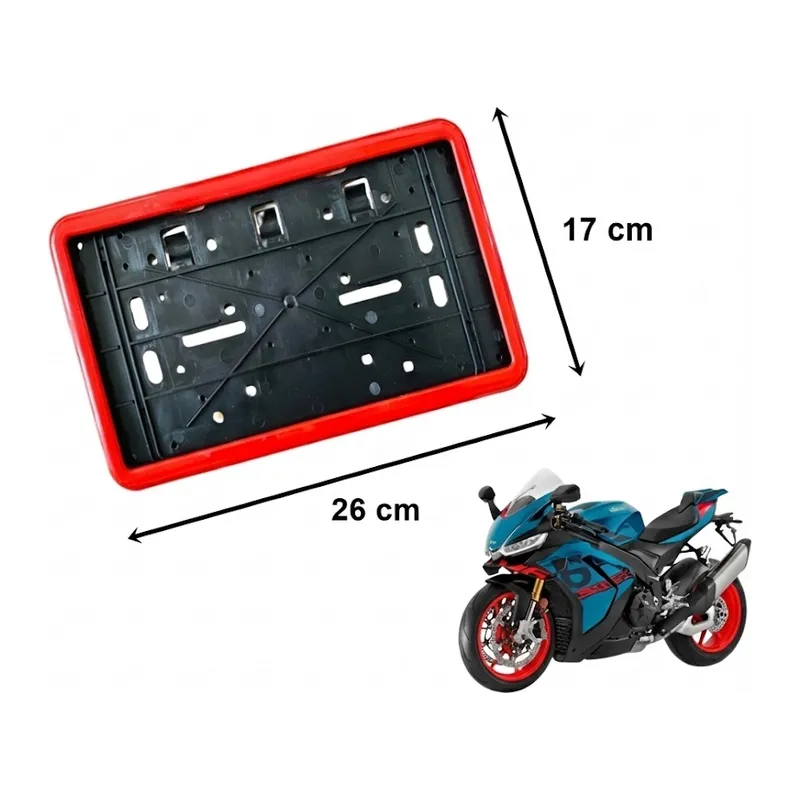 Çerçeveli Dikdörtgen Plakalık Plaka Altlığı Kırmızı 26X17cm 1 Adet