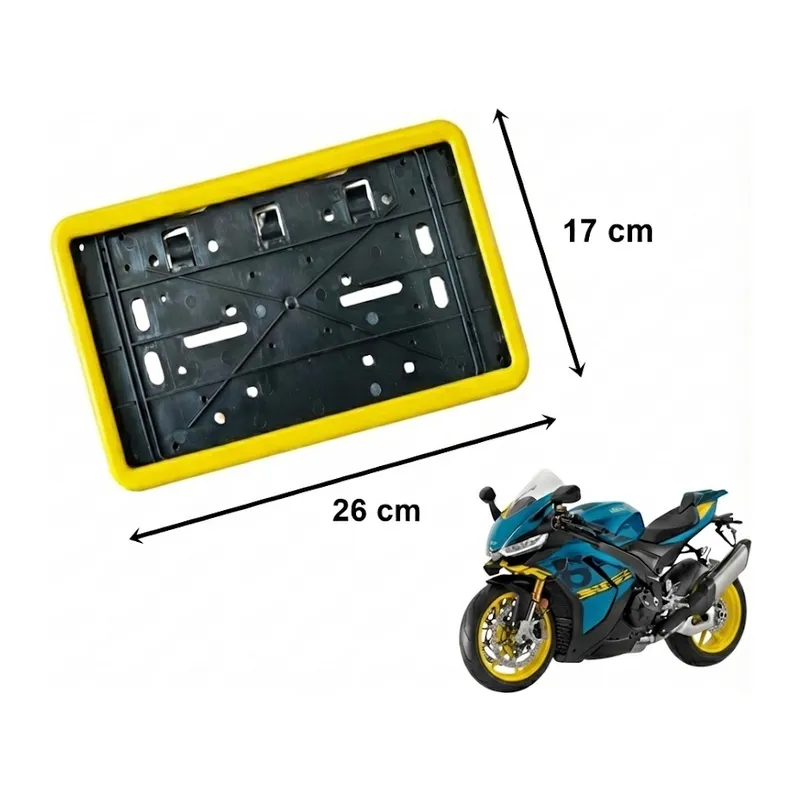 Çerçeveli Dikdörtgen Plakalık Plaka Altlığı Sarı 26X17cm 1 Adet