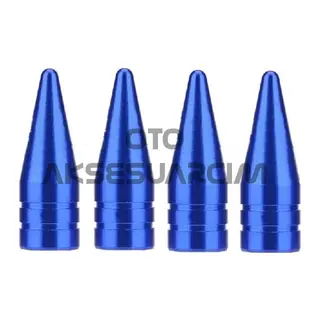 Alüminyum Sivri Sibop Kapağı Mavi 4'lü 32mm