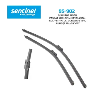 Sentinel Audi Q2 Jetta 4 Golf 6 Passat CC Octavia 3 Orijinal Silecek 600-480mm