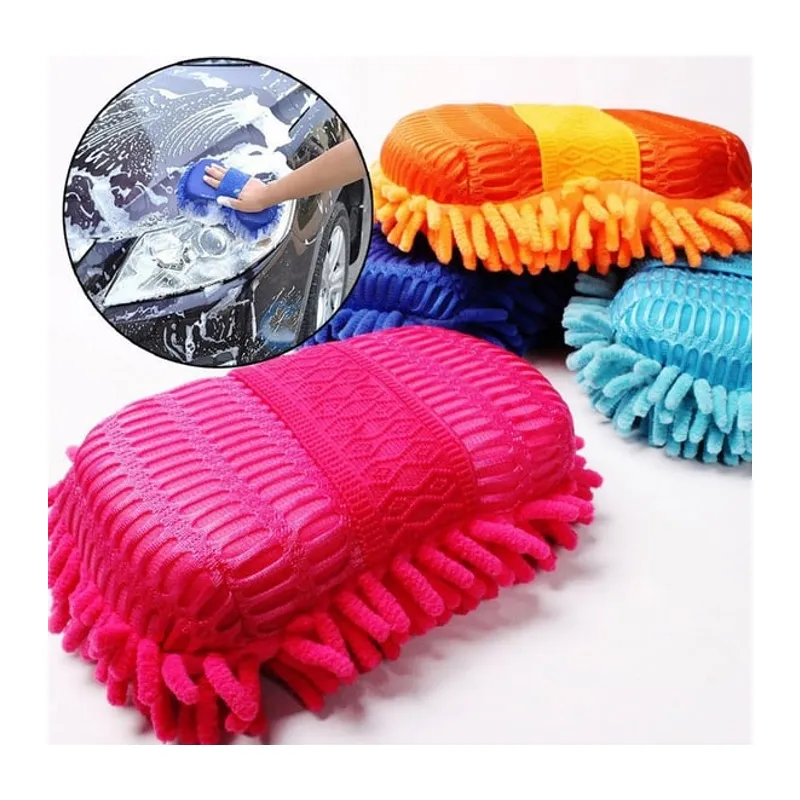 Araba Oto Yıkama Mikrofiber Süngeri Çift Taraflı Saçaklı Model 1 Adet