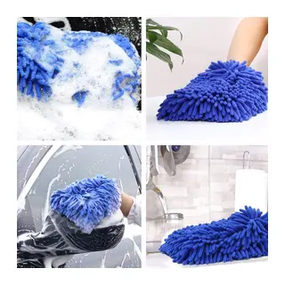 Araba Oto Yıkama Temizlik Eldiveni Süngeri Peluş Büyük Boy 22x19cm