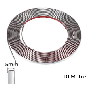 Yapışkanlı Nikelaj Şerit Bant Çıta 5mm 10 Metre Krom
