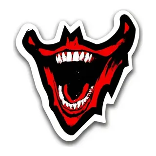 Kırmızı Gülen Joker Oto Stickeri 10x9,5cm
