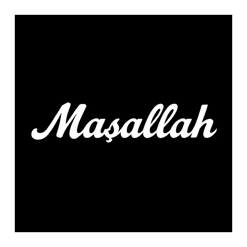 Maşallah Yazılı Oto Sticker Beyaz 13x2cm