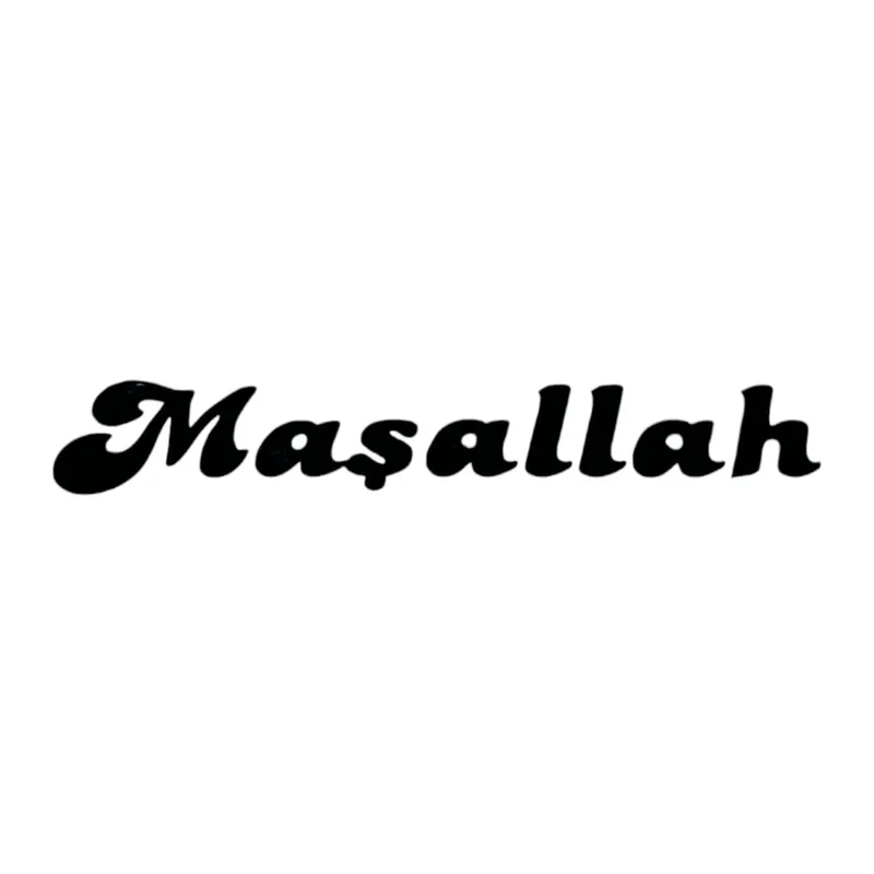 Maşallah Yazılı Oto Sticker Siyah 13x2cm