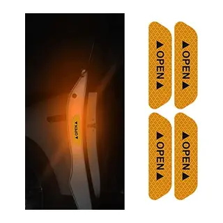 Araba Kapı Açık Uyarı Reflektörü Etiket Sticker 4'lü 9.5x2.5cm Sarı