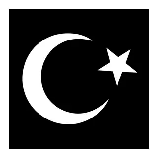 Türk Bayrağı Oto Sticker Beyaz 32X24 cm