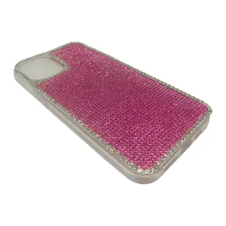 iPhone 12 Pro Max Uyumlu Kristal Taşlı Şeffaf Telefon Kılıfı Pembe PNK2