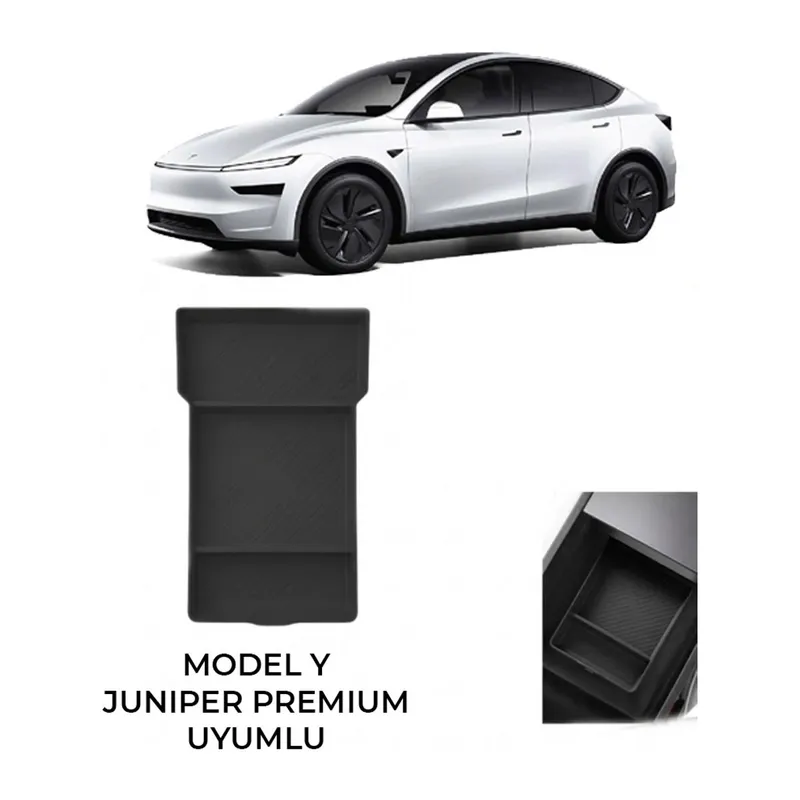 Tesla Model Y Juniper Premium 2025+ Uyumlu Orta Konsol Kolçak İçi Düzenleyici Organizer Ped Siyah