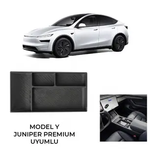 Tesla Model Y Juniper Premium 2025+ Uyumlu Orta Konsol Düzenleyici Organizer Pedi Siyah