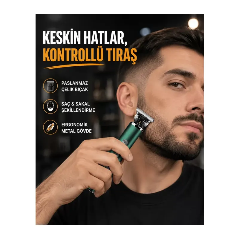 Şarjlı Erkek Tıraş Makinesi – 180 Dakika Pil Ömrü, 2.5 Saat Hızlı Şarj, Usb Ve Powerbank Uyumlu