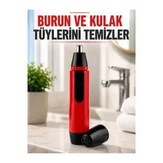 Kulak Burun Tüy Temizleme Makinası Pilli Kırmızı Ergonomik Yeni Nesil