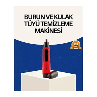 Raks Kırmızı Tüy Temizleme Cihazı Kulak Burun Pilli Ergonomik