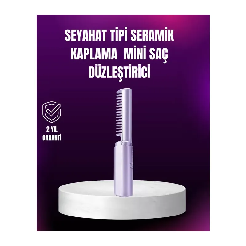 Kablosuz Usb Şarjlı Saç Düzleştirici Tarak – Seyahat Boy
