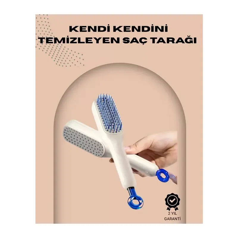 Otomatik Temizlenen Ergonomik Saç Tarağı – Masaj Başlıklı