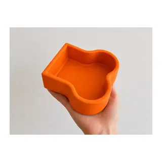 Kemik Model Beton Kedi Köpek Mama Ve Su Kabı - Turuncu