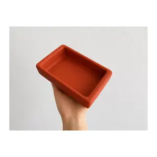 Dikdörtgen Model Beton Kedi Köpek Mama Ve Su Kabı 18 X 10,5 X 4,5 Cm - Kiremit