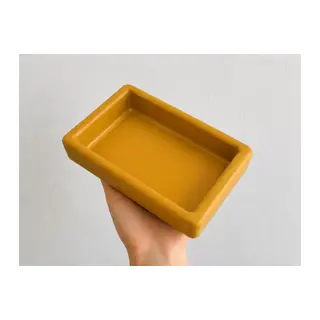 Dikdörtgen Model Beton Kedi Köpek Mama Ve Su Kabı 18 X 10,5 X 4,5 Cm - Bronz