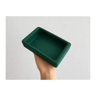 Dikdörtgen Model Beton Kedi Köpek Mama Ve Su Kabı 18 X 10,5 X 4,5 Cm - Yeşil