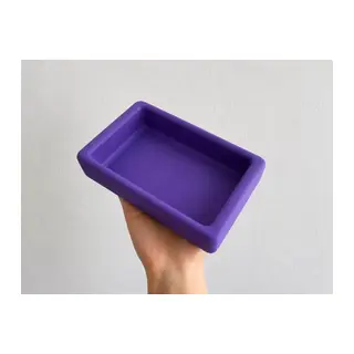 Dikdörtgen Model Beton Kedi Köpek Mama Ve Su Kabı 18 X 10,5 X 4,5 Cm - Mor