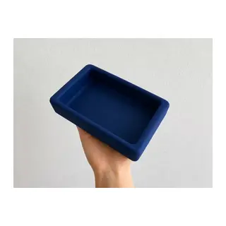 Dikdörtgen Model Beton Kedi Köpek Mama Ve Su Kabı 18 X 10,5 X 4,5 Cm - Lacivert