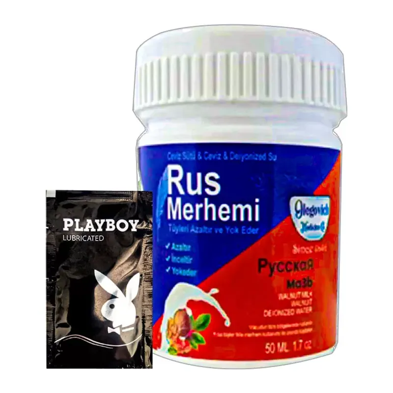 Playboy Blue Rus Merhemi 50 Ml Tüy Dökücü Krem + 1 Armağan Jel