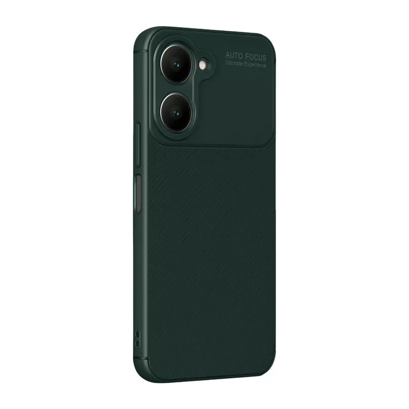 Vivo Y18 Kılıf Auto Focus Karbon Kapak - Koyu Yeşil
