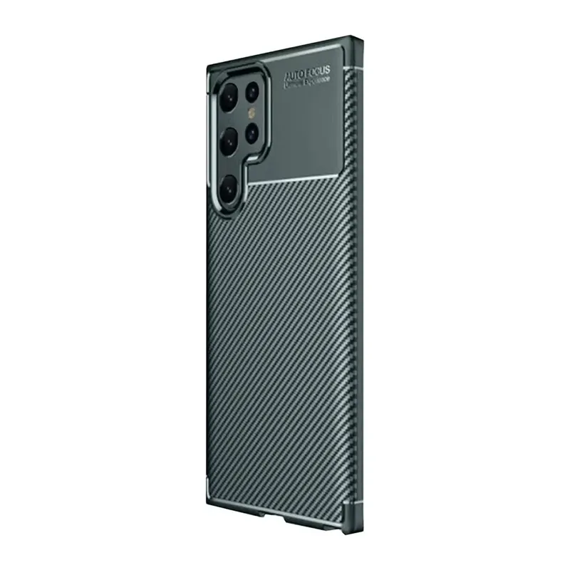 Samsung Galaxy S25 Ultra Kılıf Auto Focus Karbon Kapak - Koyu Yeşil